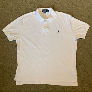 Polo Ralph Lauren White Short Sleeve Men's Polo Shirt L Logo Embroidered